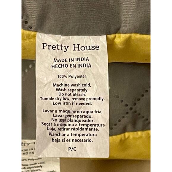 Set of 2 Cushions Filled Pillows, Light Yellow Gray 20 x 20 Inch - Picture 5 of 6